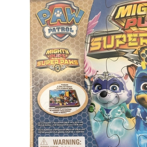 Paw Patrol Super Paws Mighty Pups 5 Wood Puzzles Lot Sealed Nickelodeon Gift - Picture 3 of 3
